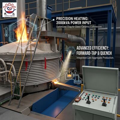 Magnesium Slag Glass Ceramic Electric Melting Furnace 2000kVA Vitrified Slag Aggregate Production Equipment